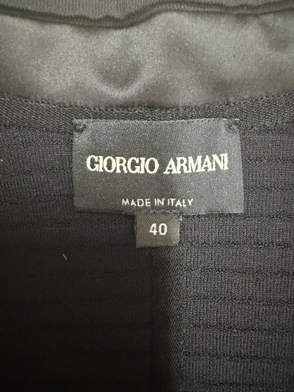 EUC Vintage Giorgio Armani Black Ribbed Pleated Blazer Jacket IT 40 US 4 - Picture 4 of 6